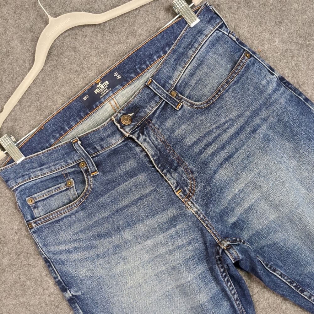 Hollister Epic Flex Straight Leg Jeans Mens 31x30 Medium Wash Blue Denim Stretch